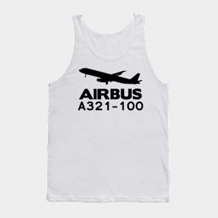 Airbus A321-100 Silhouette Print (Black) Tank Top